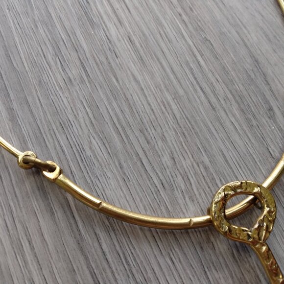 Statement Pendant Collar Necklace Choker Brass - Picture 6 of 13